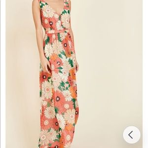 ModCloth Muster the Length Maxi Dress in Coral L